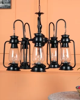 Lantern jhoomar with clear glass Chandelier/Jhoomar Hanging Light/Jhoomar Ceiling Light to Decor Home/Living Room/Bedroom/Office/Dining/Cafe/Restaurants