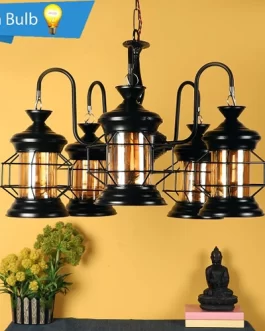 Soomin Black Glass Shaded Chandelier/Jhoomar Hanging Light/Jhoomar Ceiling Light to Decor Home/Living Room/Bedroom/Office/Dining/Cafe/Restaurants