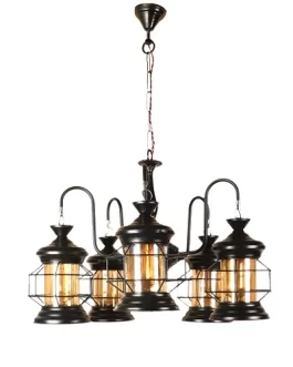 Soomin Black Glass Shaded Chandelier/Jhoomar Hanging Light/Jhoomar Ceiling Light to Decor Home/Living Room/Bedroom/Office/Dining/Cafe/Restaurants