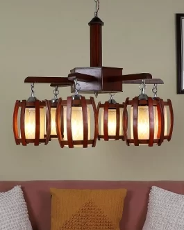 Brown Oval Shape with glass Chandelier/Jhoomar Hanging Light/Jhoomar Ceiling Light to Decor Home/Living Room/Bedroom/Office/Dining/Cafe/Restaurants