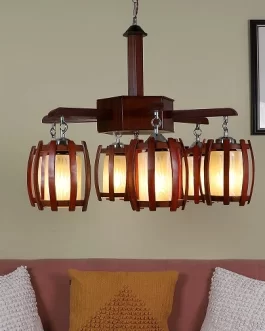 Brown Oval Shape with glass Chandelier/Jhoomar Hanging Light/Jhoomar Ceiling Light to Decor Home/Living Room/Bedroom/Office/Dining/Cafe/Restaurants