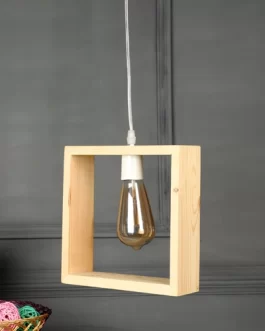 Decorative Geometric Minimalist Style Ceiling Lamp Hanging Solid Wood Pendant Lights