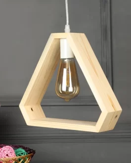 Decorative Geometric Minimalist Style Ceiling Lamp Hanging Solid Wood Pendant Lights